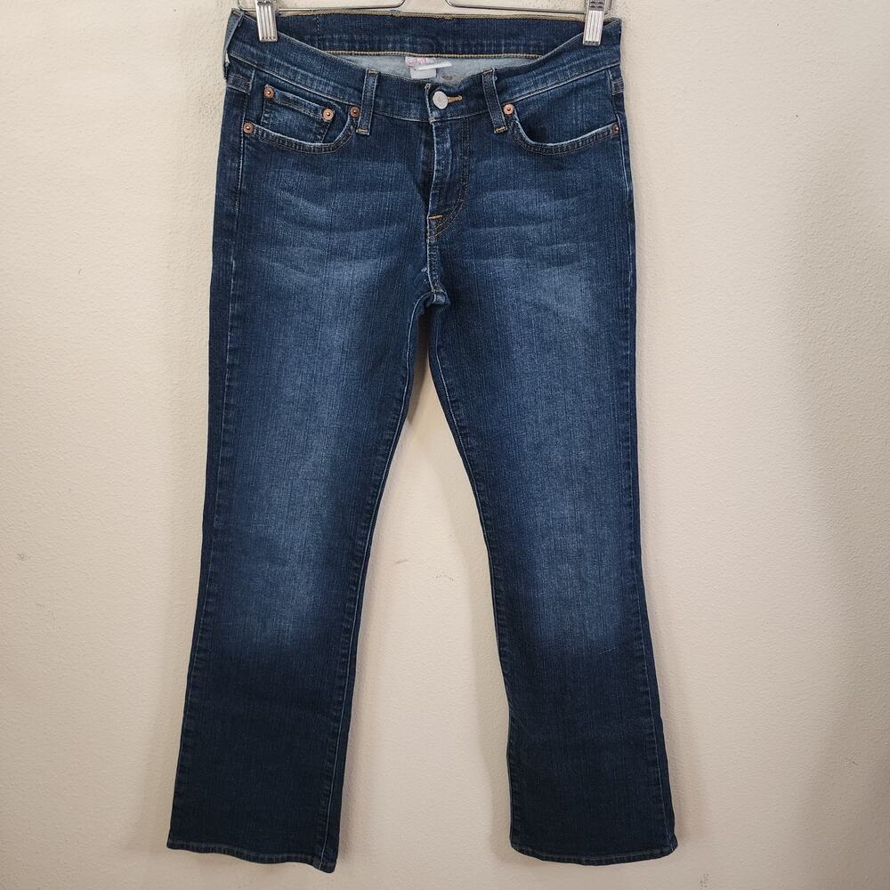 Y2K Lucky Brand Low Rise Flare Jeans Medium Wash Size 28x31 Vintage Dark Wash